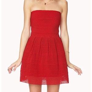 Forever 21 Red Strapless Dress